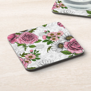 Summer bouquets beverage coaster