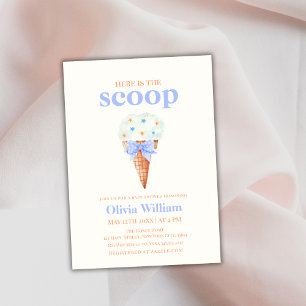 Summer Bow Star Ice Cream Baby Shower  Invitation