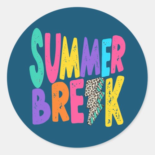 Summer Break Summer Vacation Holiday Beach  Classic Round Sticker