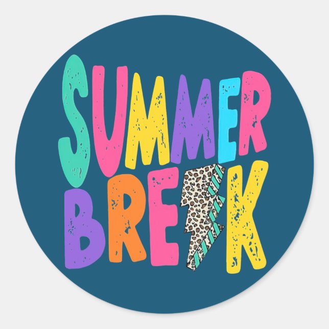 Summer Break Summer Vacation Holiday Beach  Classic Round Sticker (Front)