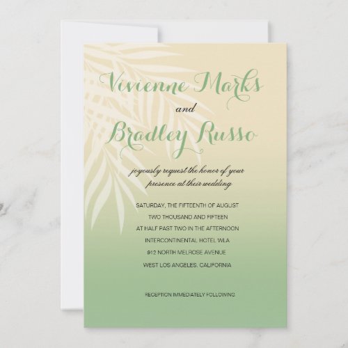 Summer Breeze Beach Wedding  jade Invitation