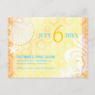 Summer Breeze Beach Wedding Save the Date Announcement Postcard