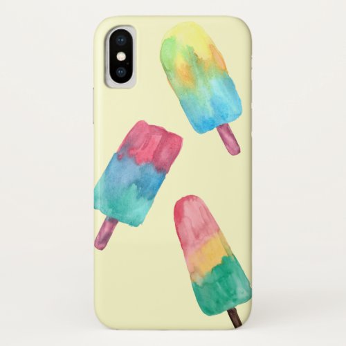 Summer Breeze Colorful Popsicle Watercolor Phone  iPhone XS Case