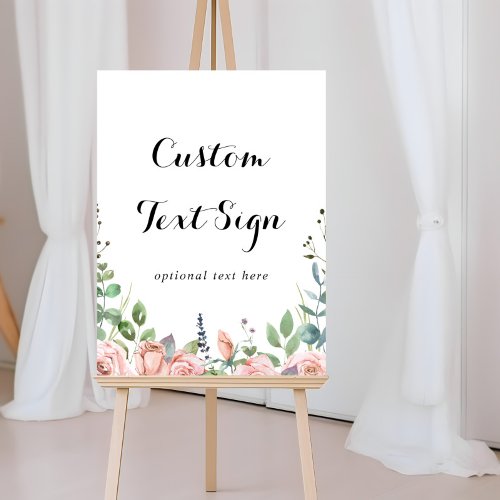 Summer Breeze Floral Custom Text Sign