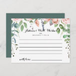 Summer Breeze Floral Wedding Advice Card<br><div class="desc">This summer breeze floral wedding advice card is perfect for a rustic wedding. The design features pink, blush, purple hand-painted watercolor rose flowers with green foliage. These cards are perfect for a wedding, bridal shower, baby shower, graduation party & more. Personalize the cards with the names of the bride and...</div>