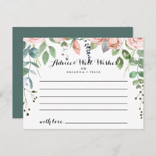 Summer Breeze Floral Wedding Advice Card