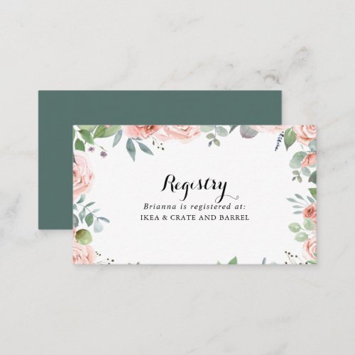 Summer Breeze Floral Wedding Gift Registry  Enclosure Card