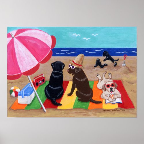 Summer Breeze Labradors Artwork Poster