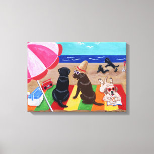 Summer Breeze Labradors Painting Canvas Print