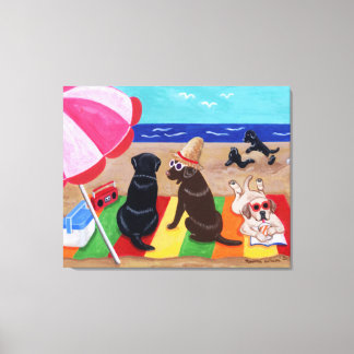 Summer Breeze Labradors Painting Canvas Print