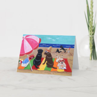 Summer Breeze Labradors Painting Card