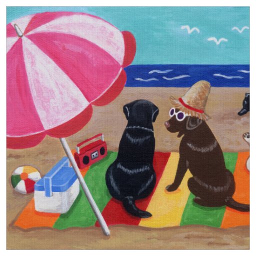 Summer Breeze Labradors Painting Fabric 