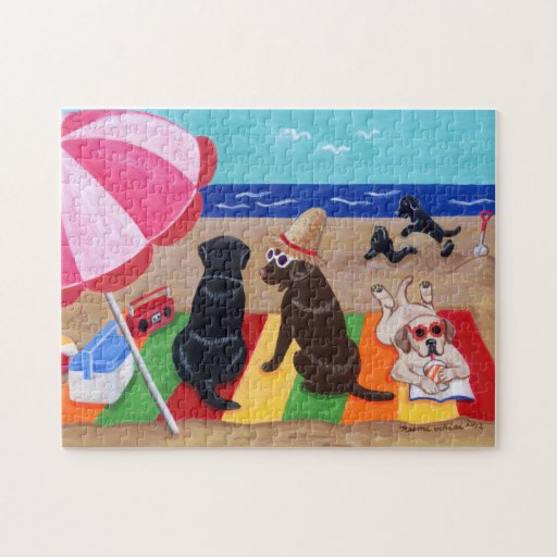 Summer Breeze Labradors Painting Jigsaw Puzzle 