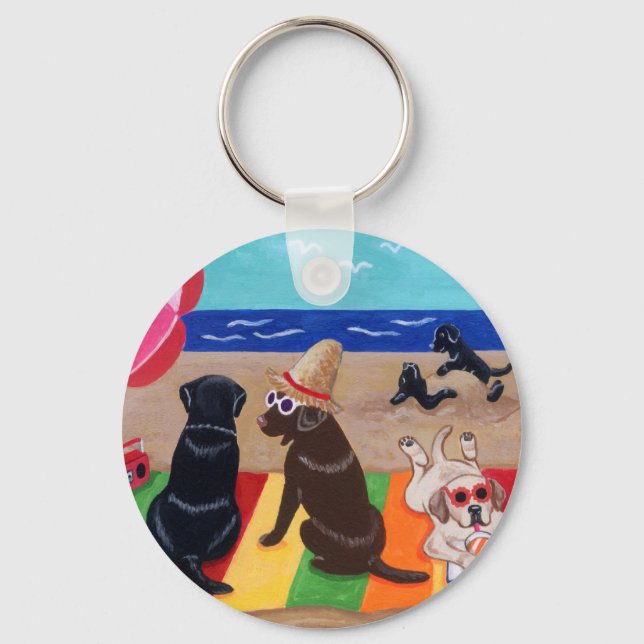 Summer Breeze Labradors Painting Keychain (Front)