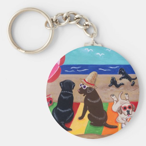 Summer Breeze Labradors Painting Keychain 
