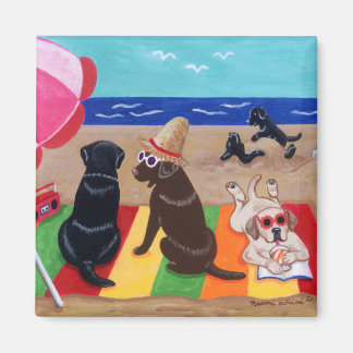 Summer Breeze Labradors Painting Magnet