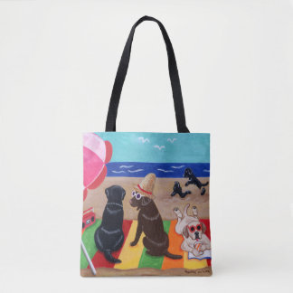 Summer Breeze Labradors Painting Tote