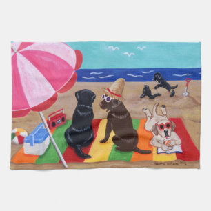 Summer Breeze Labradors Painting Towel