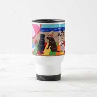 Summer Breeze Labradors Painting Travel Mug