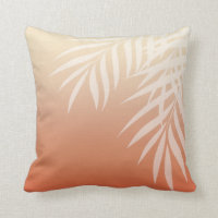 Summer Breeze Ombre Palm Fronds | peach Throw Pillow