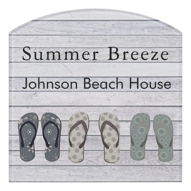 Summer Breeze Personalized Boardwalk Door Sign (Contour Front)