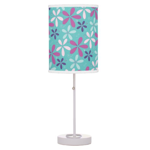 Summer Breeze Pretty Purple Teal Daisy Table Lamp