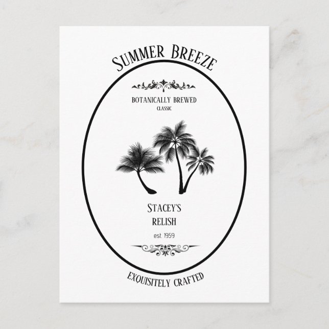 Summer Breeze Vintage Apothecary Personalized  Postcard (Front)