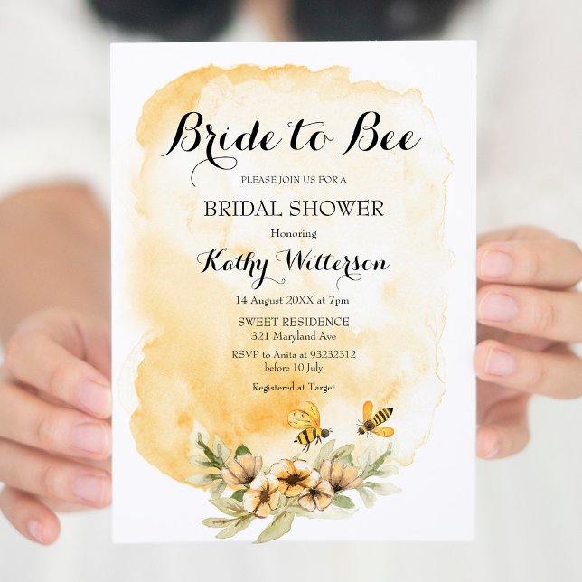 Summer Bride to Bee Bridal Shower  Invitation (Creator Uploaded)