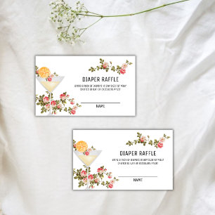 Summer Brunch Champagne Diaper Raffle Baby Shower Enclosure Card