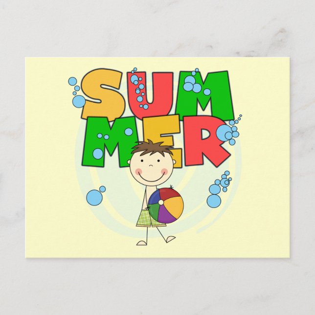 SUMMER - Brunette Boy T-shirts and Gifts Postcard (Front)