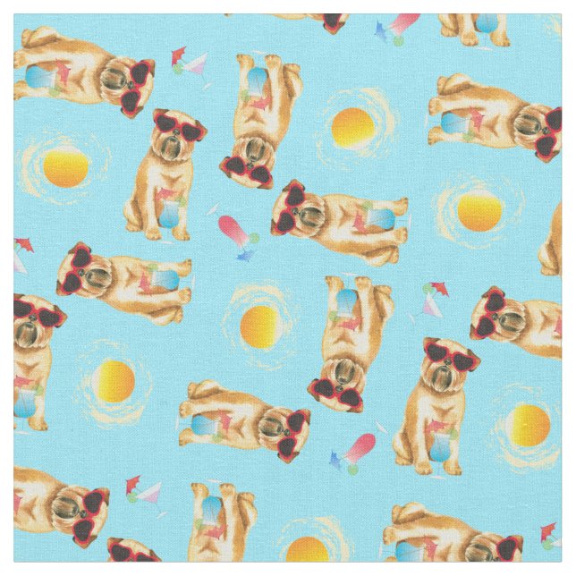 Summer Brussels Griffon Fabric (Close Up)