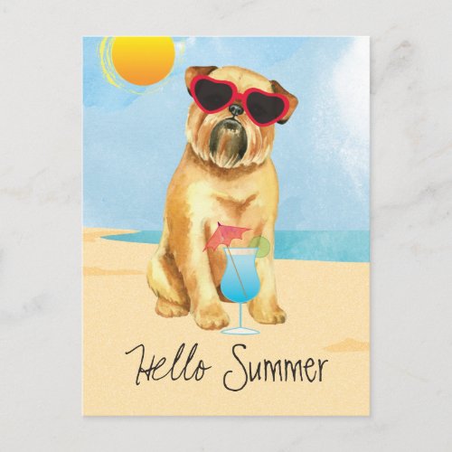 Summer Brussels Griffon Postcard