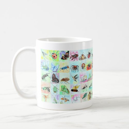 Summer Buggin Collection of Bugs in Watercolor Coffee Mug