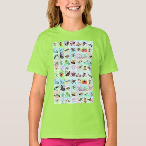 Summer Buggin Collection of Bugs in Watercolor T_S T_Shirt