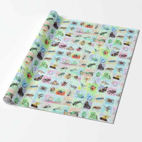 Summer Buggin Collection of Bugs in Watercolor Wrapping Paper