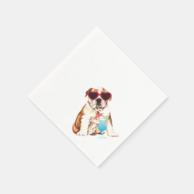 Summer Bulldog Napkins (Corner)