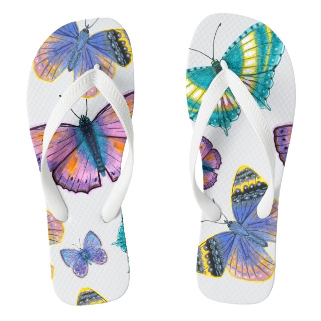 Summer Butterflies Flip Flops (Footbed)