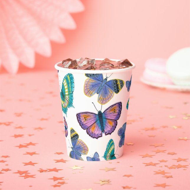 Summer Butterflies Paper Cups (Insitu)