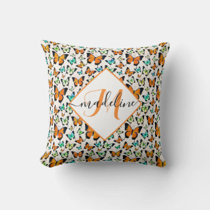 Summer butterflies  personalized throw pillow
