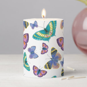 Summer Butterflies Pillar Candle