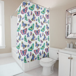 Summer Butterflies Shower Curtain