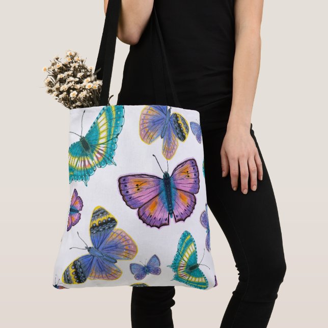 Summer Butterflies Tote Bag (Close Up)