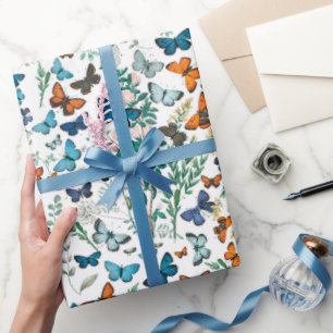 Summer Butterfly Floral Wrapping Paper