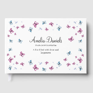 Summer Butterfly in  Memory  Foil Guest Book