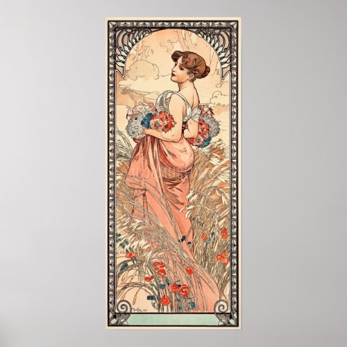 Summer by Alphonse Mucha  Poster