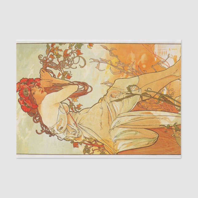 Summer by Alphonse Mucha Tissue Paper (Front)