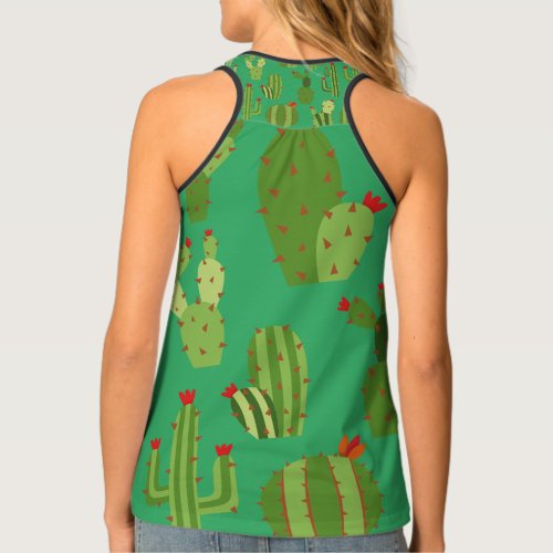 Summer Cactus All_Over Print Racerback Tank Top