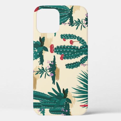Summer Cactus Blooming Desert Print iPhone 12 Case
