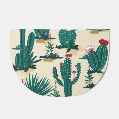 Summer Cactus Blooming Desert Print Doormat
