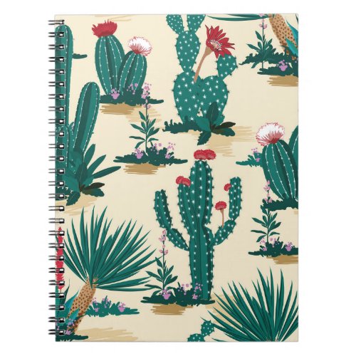 Summer Cactus Blooming Desert Print Notebook